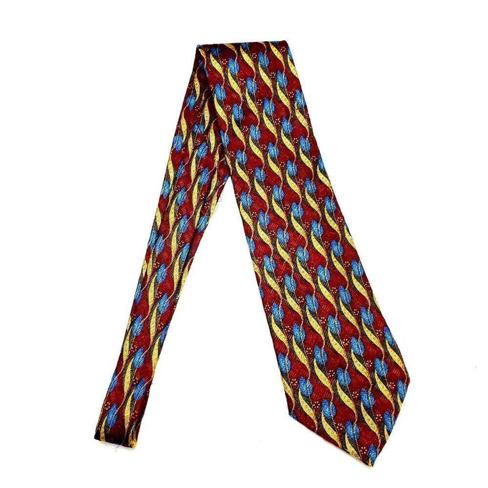 Ermenegildo Zegna Red‎ Silk Tie Print Abstract Classic - Picture 6 of 6